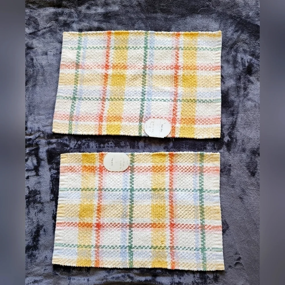 NWT 2 Threshold Springtime Plaid Cotton Bath Rug / mat, 17